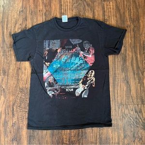 Metallica 2018 World Wired‎ Tour Graphic T-Shirt Medium Black Faded